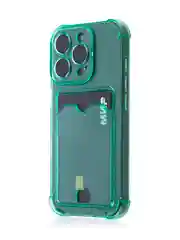 Зеленый чехол для iPhone 16, Pro, Max, Plus противоударный BROSCORP, карман для карт, защита углов