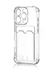 Прозрачный чехол для iPhone 16, Pro, Max, Plus противоударный BROSCORP, карман для карт, защита углов