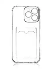 Прозрачный чехол для iPhone 16, Pro, Max, Plus противоударный BROSCORP, карман для карт, защита углов