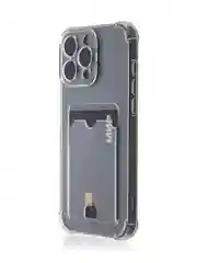 Прозрачный чехол для iPhone 16, Pro, Max, Plus противоударный BROSCORP, карман для карт, защита углов