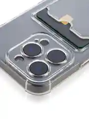 Прозрачный чехол для iPhone 16, Pro, Max, Plus противоударный BROSCORP, карман для карт, защита углов