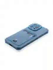 Синий чехол для iPhone 16, Pro, Max, Plus противоударный BROSCORP, карман для карт, защита углов