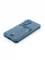 Синий чехол для iPhone 16, Pro, Max, Plus противоударный BROSCORP, карман для карт, защита углов