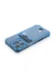 Синий чехол для iPhone 16, Pro, Max, Plus противоударный BROSCORP, карман для карт, защита углов