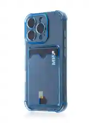 Синий чехол для iPhone 16, Pro, Max, Plus противоударный BROSCORP, карман для карт, защита углов