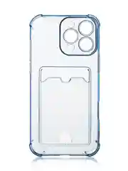 Синий чехол для iPhone 16, Pro, Max, Plus противоударный BROSCORP, карман для карт, защита углов