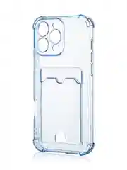 Синий чехол для iPhone 16, Pro, Max, Plus противоударный BROSCORP, карман для карт, защита углов
