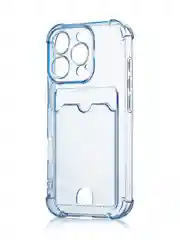 Синий чехол для iPhone 16, Pro, Max, Plus противоударный BROSCORP, карман для карт, защита углов