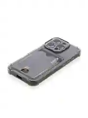 Серый чехол для iPhone 16, Pro, Max, Plus противоударный BROSCORP, карман для карт, защита углов