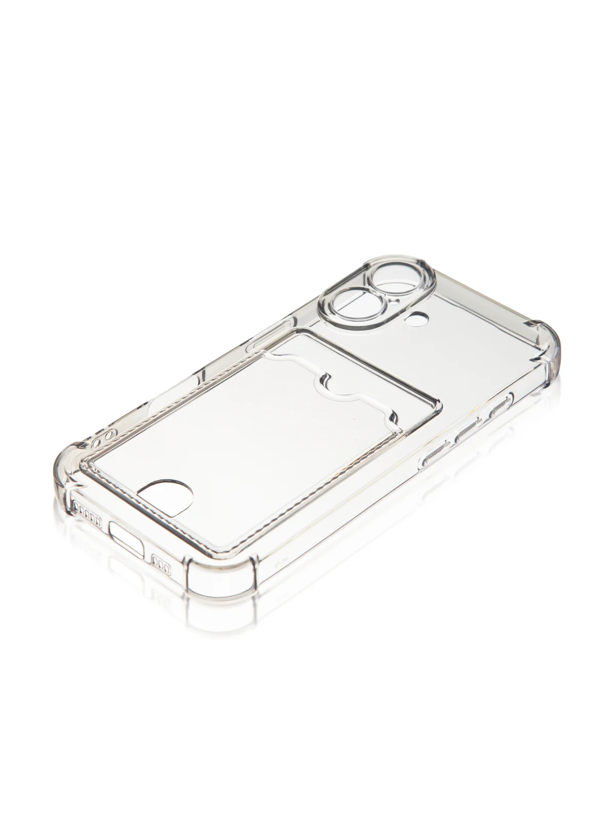 Серый чехол для iPhone 16, Pro, Max, Plus противоударный BROSCORP, карман для карт, защита углов