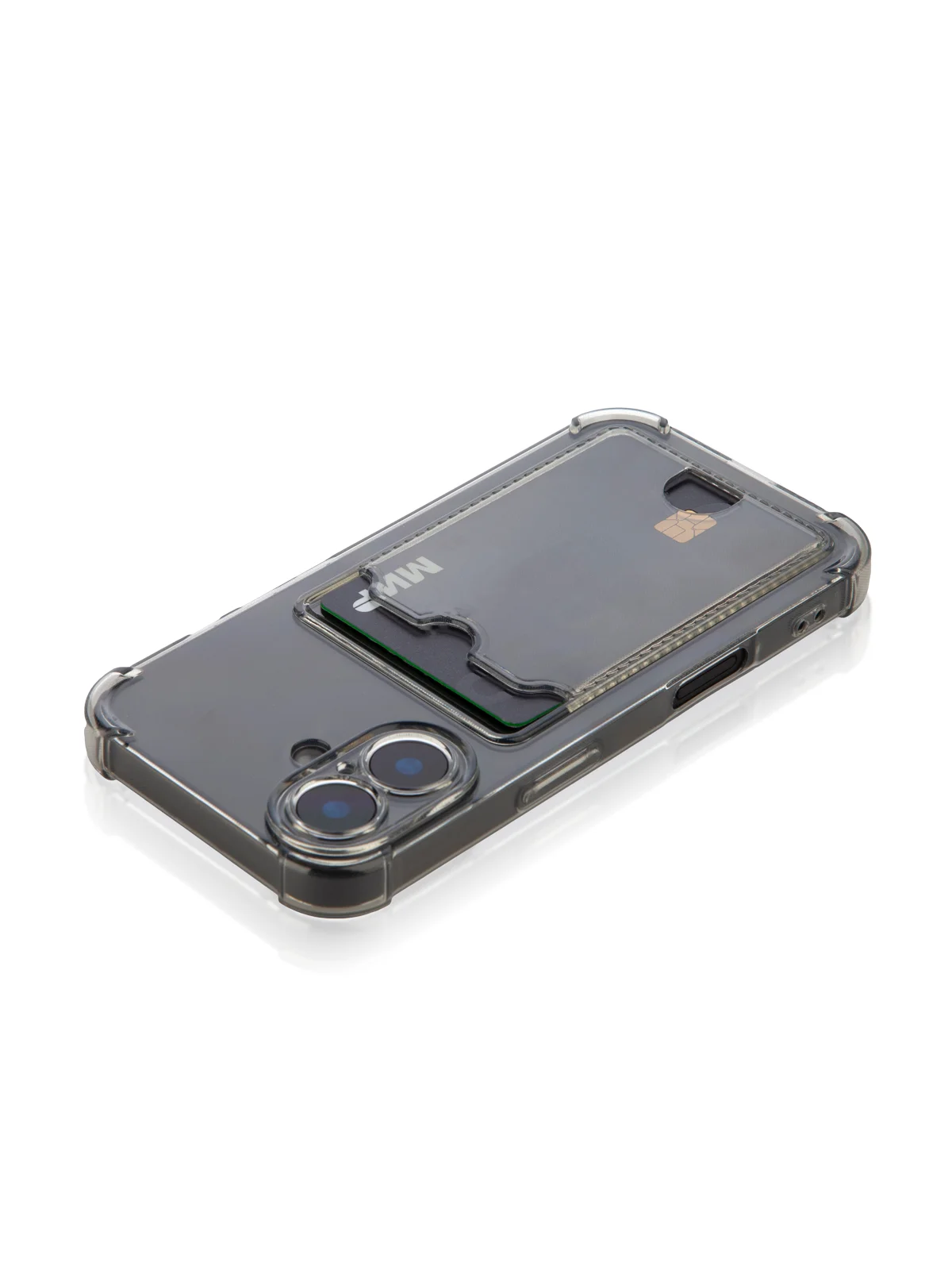 Серый чехол для iPhone 16, Pro, Max, Plus противоударный BROSCORP, карман для карт, защита углов