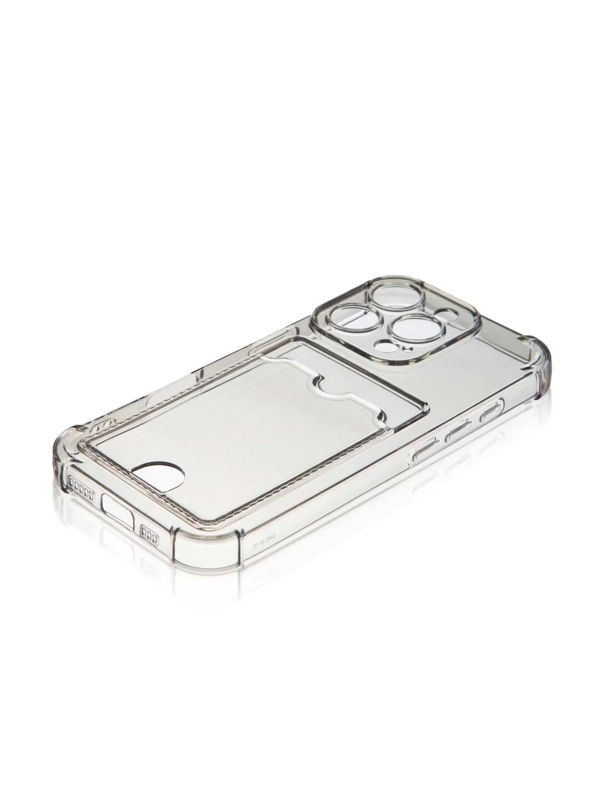 Серый чехол для iPhone 16, Pro, Max, Plus противоударный BROSCORP, карман для карт, защита углов