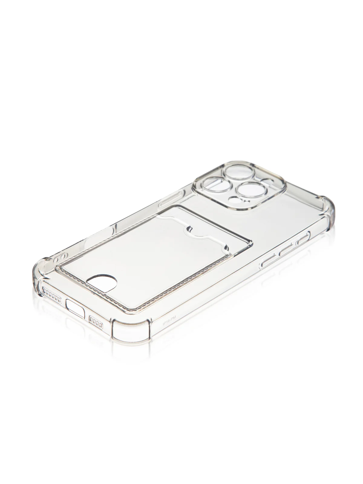 Серый чехол для iPhone 16, Pro, Max, Plus противоударный BROSCORP, карман для карт, защита углов