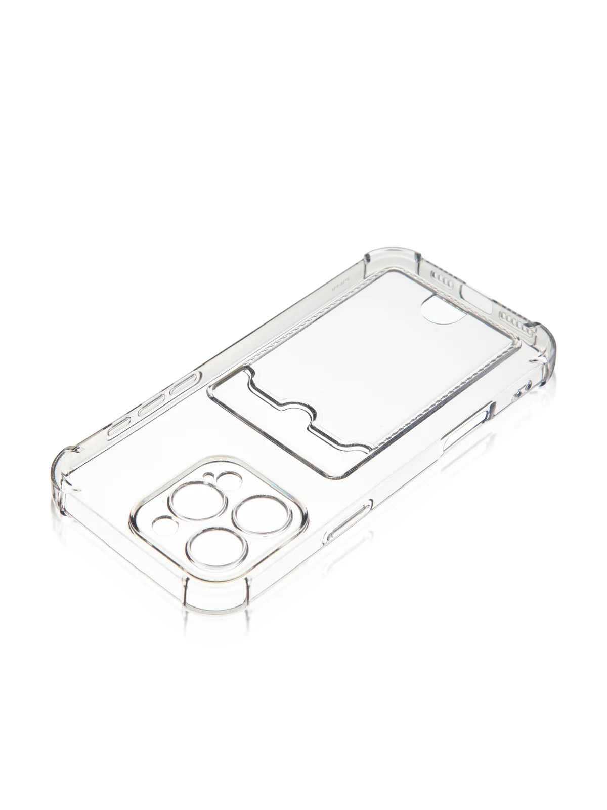 Серый чехол для iPhone 16, Pro, Max, Plus противоударный BROSCORP, карман для карт, защита углов