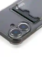 Серый чехол для iPhone 16, Pro, Max, Plus противоударный BROSCORP, карман для карт, защита углов