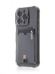 Серый чехол для iPhone 16, Pro, Max, Plus противоударный BROSCORP, карман для карт, защита углов
