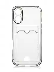 Серый чехол для iPhone 16, Pro, Max, Plus противоударный BROSCORP, карман для карт, защита углов