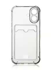 Серый чехол для iPhone 16, Pro, Max, Plus противоударный BROSCORP, карман для карт, защита углов
