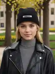 Черный шапка бини вязаная, унисекс