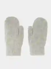 Серый меланж варежки женские с мехом, шерстяные, зимние, с меховым подкладом, утепленные