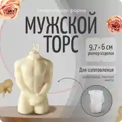 Молд силиконовый для свечей "Мужской торс", Color Si