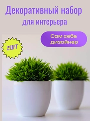 Набор декоративных цветов в горшочке