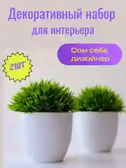 Набор декоративных цветов в горшочке