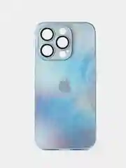 Голубой чехол на айфон 15, 15 pro, 15 pro max c дополнительной защитой камеры