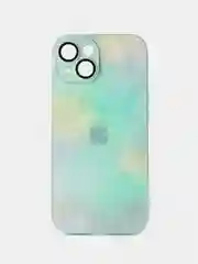 Бирюзовый чехол на айфон 15, 15 pro, 15 pro max c дополнительной защитой камеры