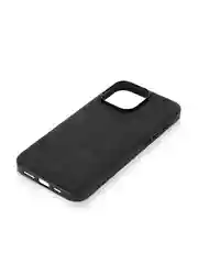 Черный люксовый чехол для iPhone 16 Pro Max алькантара ROSCO, замшевый, силиконовая окантовка