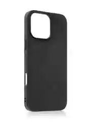 Черный люксовый чехол для iPhone 16 Pro Max алькантара ROSCO, замшевый, силиконовая окантовка