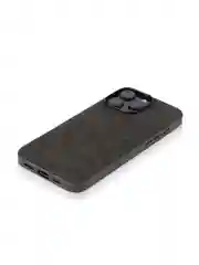 Черный люксовый чехол для iPhone 16 Pro Max алькантара ROSCO, замшевый, силиконовая окантовка