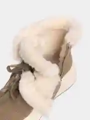 Бежевый угги женские, с мехом