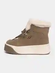 Зелёный хаки угги женские, с мехом