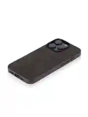 Черный люксовый чехол для Apple iPhone 16 Pro алькантара Rosco замшевый с силиконовой окантовкой