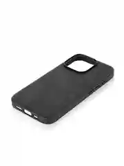 Черный люксовый чехол для Apple iPhone 16 Pro алькантара Rosco замшевый с силиконовой окантовкой