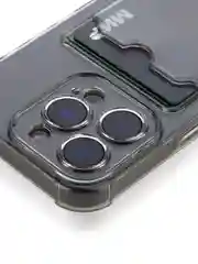 Серый чехол для Apple iPhone 16 Pro противоударный Rosco силиконовый с карманом для карт, углами