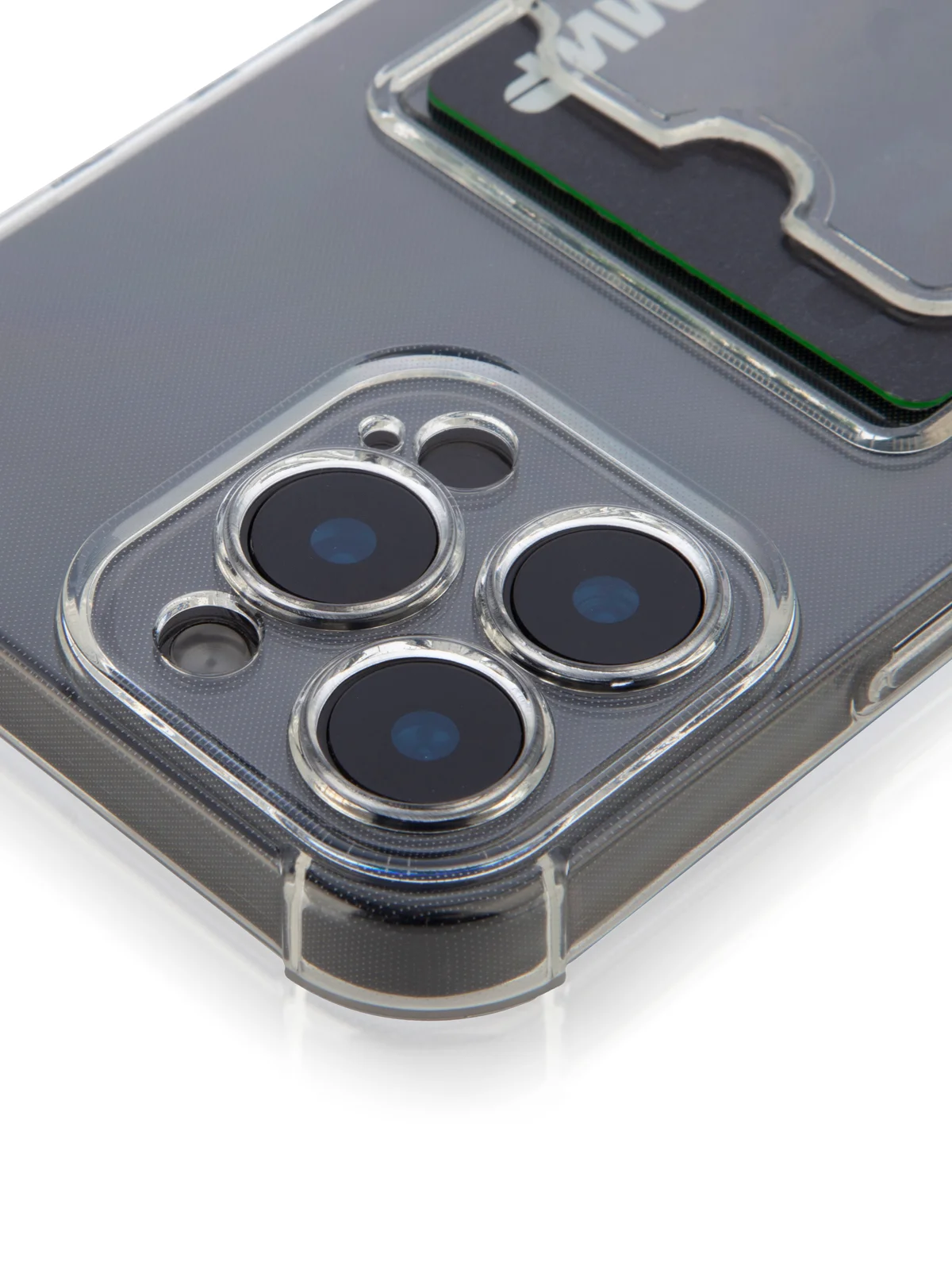 Прозрачный чехол для Apple iPhone 16 Pro Max противоударный ROSCO силиконовый с карманом для карт