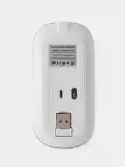 Белый мышь беспроводная с Bluetooth и USB-адаптер, бесшумная с USB зарядкой, 2.4GHz для ноутбука