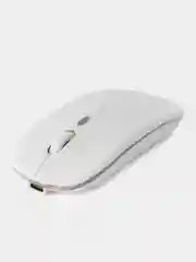 Белый мышь беспроводная с Bluetooth и USB-адаптер, бесшумная с USB зарядкой, 2.4GHz для ноутбука
