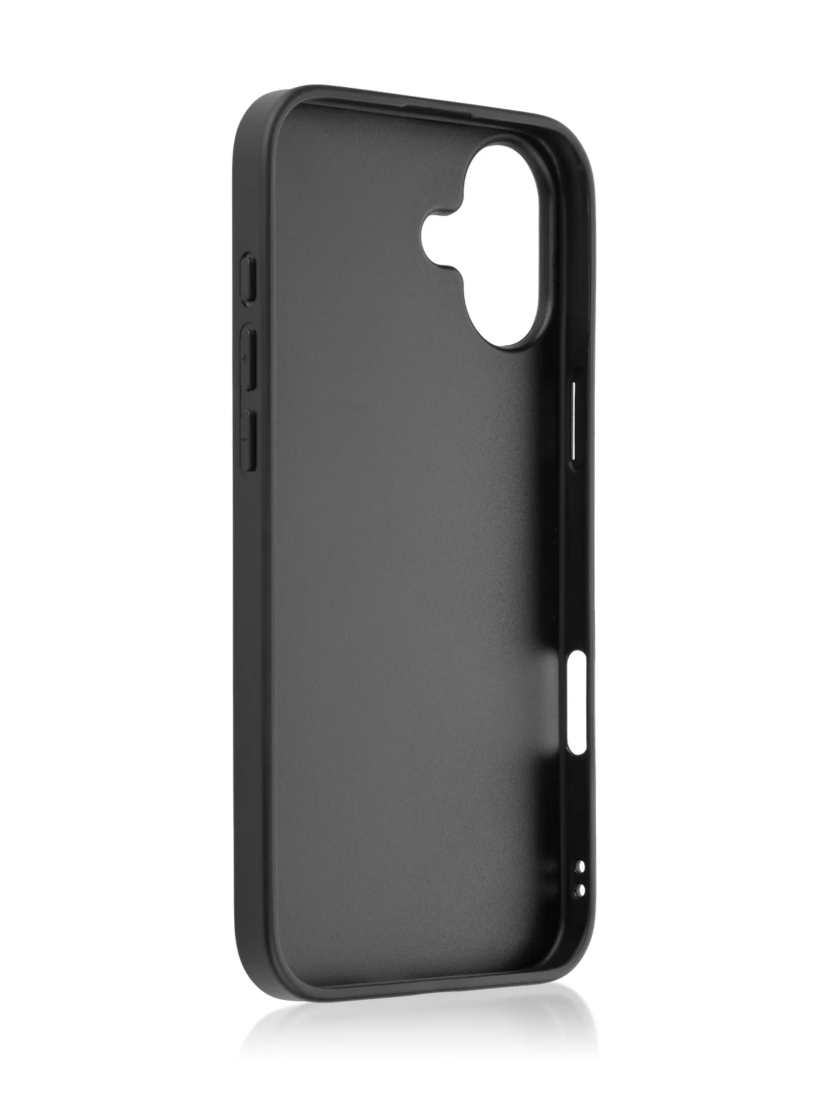 Черный люксовый чехол для Apple iPhone 16 Plus алькантара ROSCO замшевый с силиконовой окантовкой