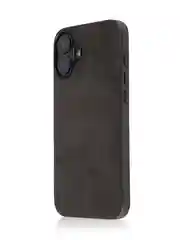 Черный люксовый чехол для Apple iPhone 16 Plus алькантара ROSCO замшевый с силиконовой окантовкой