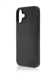 Черный люксовый чехол для Apple iPhone 16 Plus алькантара ROSCO замшевый с силиконовой окантовкой