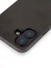 Черный люксовый чехол для Apple iPhone 16 Plus алькантара ROSCO замшевый с силиконовой окантовкой
