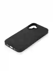Черный люксовый чехол для Apple iPhone 16 алькантара Rosco замшевый с силиконовой окантовкой