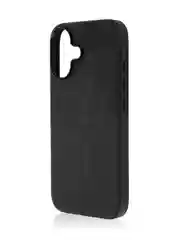 Черный люксовый чехол для Apple iPhone 16 алькантара Rosco замшевый с силиконовой окантовкой
