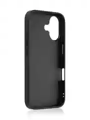 Черный люксовый чехол для Apple iPhone 16 алькантара Rosco замшевый с силиконовой окантовкой