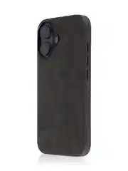 Черный люксовый чехол для Apple iPhone 16 алькантара Rosco замшевый с силиконовой окантовкой