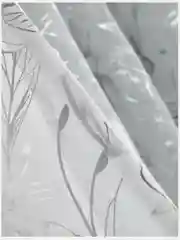 Тюль под лен с печатным рисунком для гостиной, спальни "Цветы"