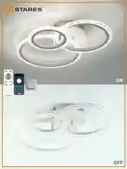 Белый управляемая потолочная светодиодная люстра с пультом Estares  TRIO 70W круг,до 20 кв.м